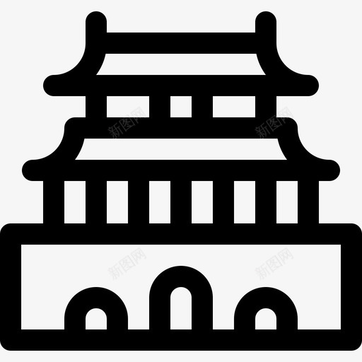 故宫地标古迹3处直线形图标svg_新图网 https://ixintu.com 地标古迹3处 故宫 直线形