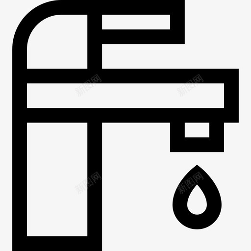 水龙头管道工工具和元件9线性图标svg_新图网 https://ixintu.com 水龙头 管道工工具和元件9 线性