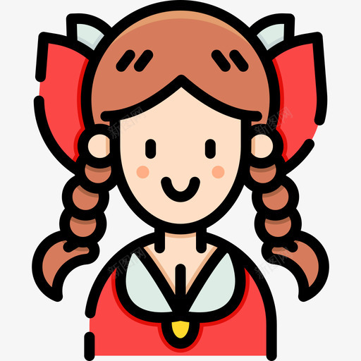 女孩22号阿凡达线性颜色图标svg_新图网 https://ixintu.com 22号阿凡达 女孩 线性颜色