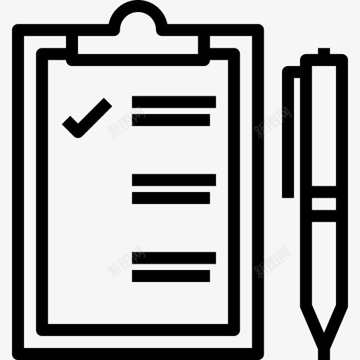 检查表医学75线性图标svg_新图网 https://ixintu.com 医学75 检查表 线性