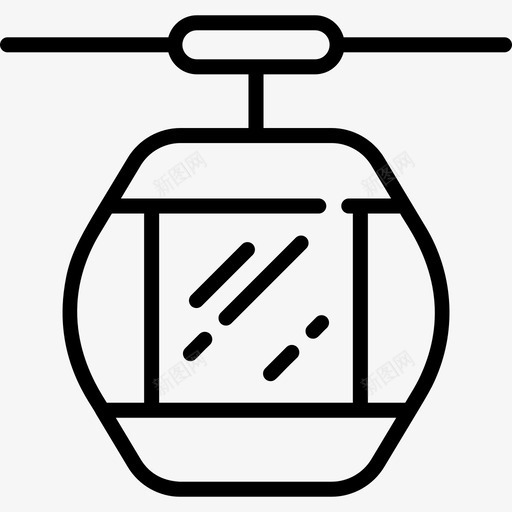 缆车车厢冬季自然13线性图标svg_新图网 https://ixintu.com 冬季自然13 线性 缆车车厢