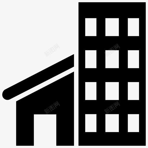 百货商店城市大厦商场图标svg_新图网 https://ixintu.com 商场 城市大厦 百货商店 购物中心 购物中心和购物中心实心图标
