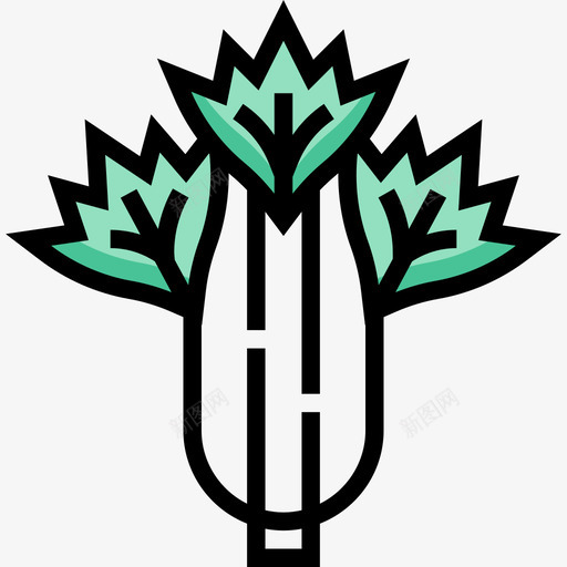 芹菜蔬菜6线状颜色图标svg_新图网 https://ixintu.com 线状颜色 芹菜 蔬菜6