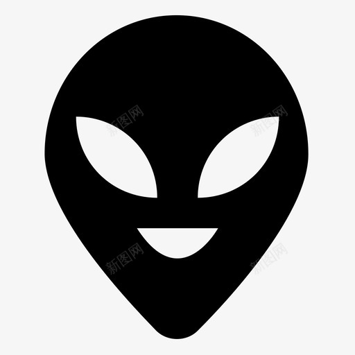 外星脸外星怪物卡通人物图标svg_新图网 https://ixintu.com 万圣节实心图标 僵尸怪物 卡通人物 外星怪物 外星脸 怪物生物