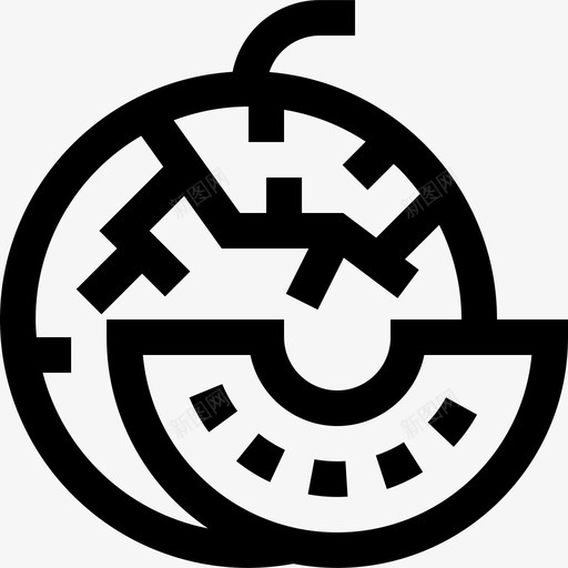 甜瓜蔬菜和水果直线型图标svg_新图网 https://ixintu.com 甜瓜 直线型 蔬菜和水果