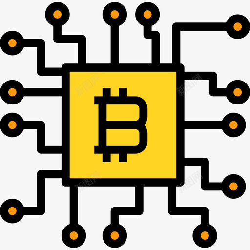 Cpu比特币25线性颜色图标svg_新图网 https://ixintu.com Cpu 比特币25 线性颜色