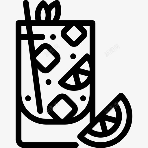 自由古巴鸡尾酒7线性图标svg_新图网 https://ixintu.com 线性 自由古巴 鸡尾酒7