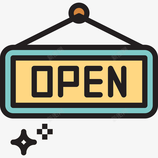 开放式87号酒店线性颜色图标svg_新图网 https://ixintu.com 87号酒店 开放式 线性颜色