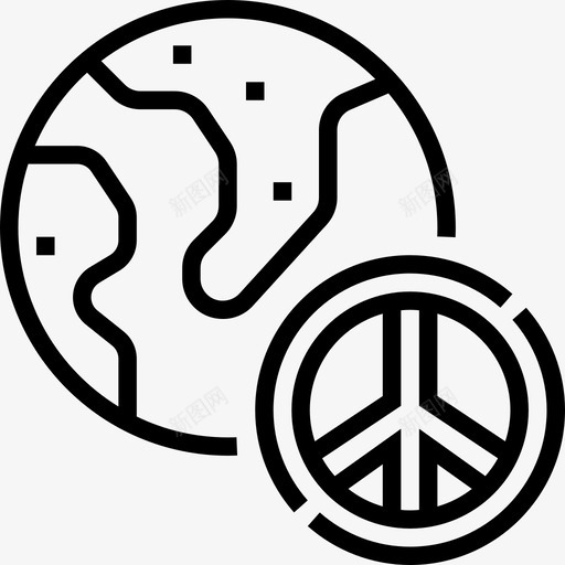 和平世界和平2直线图标svg_新图网 https://ixintu.com 世界和平2 世界大同 和平 直线