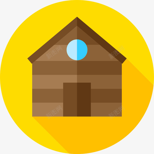小木屋房屋类型7平房图标svg_新图网 https://ixintu.com 小木屋 平房 房屋类型7
