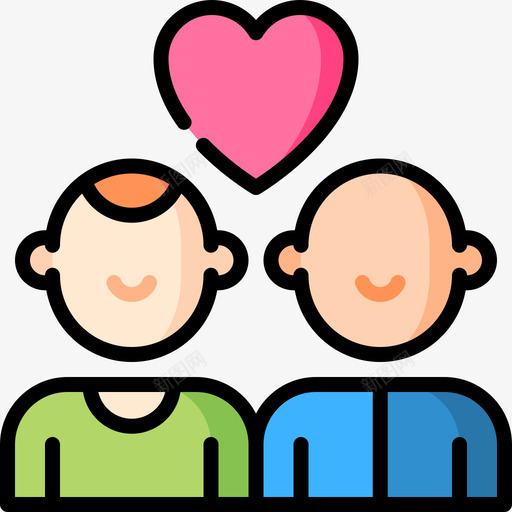 情侣世界的骄傲线条的颜色图标svg_新图网 https://ixintu.com 世界的骄傲 情侣 线条的颜色