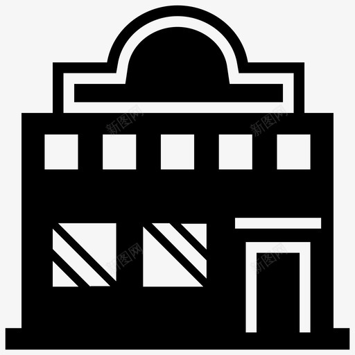 街头商店面包店杂货店图标svg_新图网 https://ixintu.com 商店 杂货店 肉店 街头商店 购物中心和购物中心实心图标 面包店
