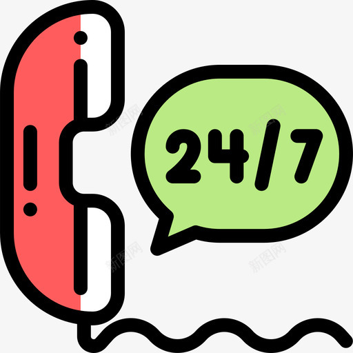 24小时91号酒店线性颜色图标svg_新图网 https://ixintu.com 24小时 91号酒店 线性颜色
