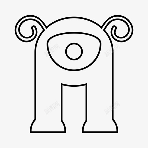 怪物野兽卡通图标svg_新图网 https://ixintu.com 万圣节 卡通 怪物 怪物线 生物 野兽