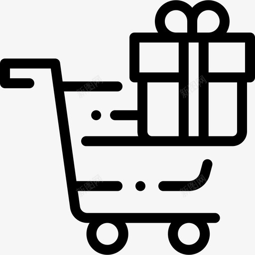 购物车礼品8直系图标svg_新图网 https://ixintu.com 直系 礼品8 购物车