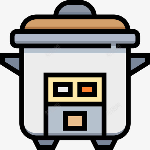 电饭煲工艺装置线色图标svg_新图网 https://ixintu.com 工艺装置 电饭煲 线色