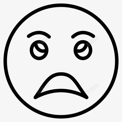 失望表情符号脸图标svg_新图网 https://ixintu.com 失望 笑脸 笑脸和表情线第一卷 脸 表情符号