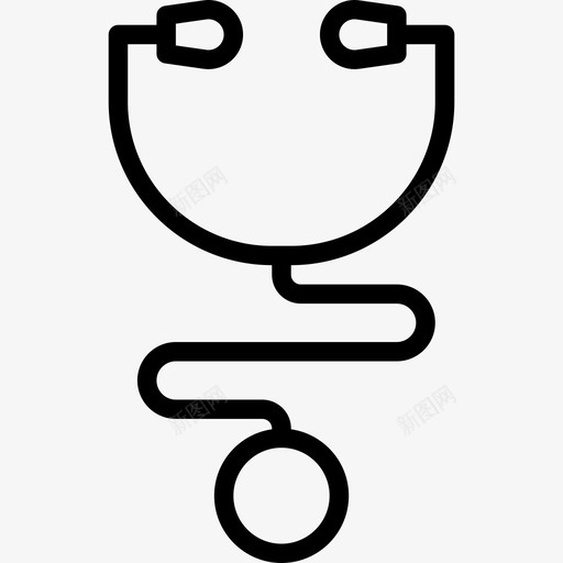 听诊器医疗保健12线性图标svg_新图网 https://ixintu.com 医疗保健12 听诊器 线性
