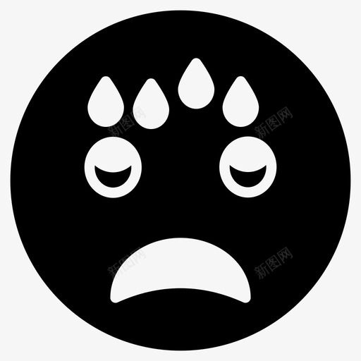 哭泣表情符号脸图标svg_新图网 https://ixintu.com 哭泣 笑脸 笑脸和表情符号第一卷 脸 表情符号