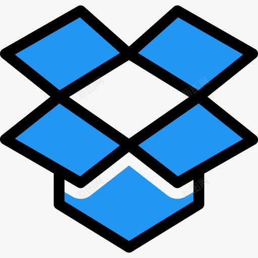 Dropbox社交媒体图标3线性颜色svg_新图网 https://ixintu.com Dropbox 社交媒体图标3 线性颜色