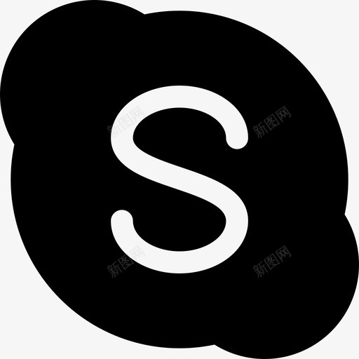 Skype社交网络3已填充图标svg_新图网 https://ixintu.com Skype 已填充 社交网络3