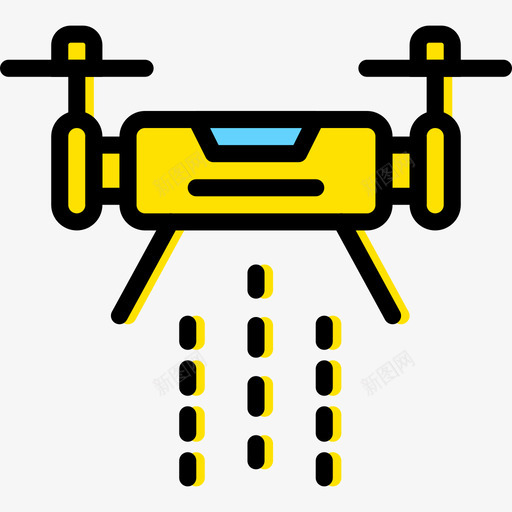 无人机tech4黄色图标svg_新图网 https://ixintu.com tech4 无人机 黄色