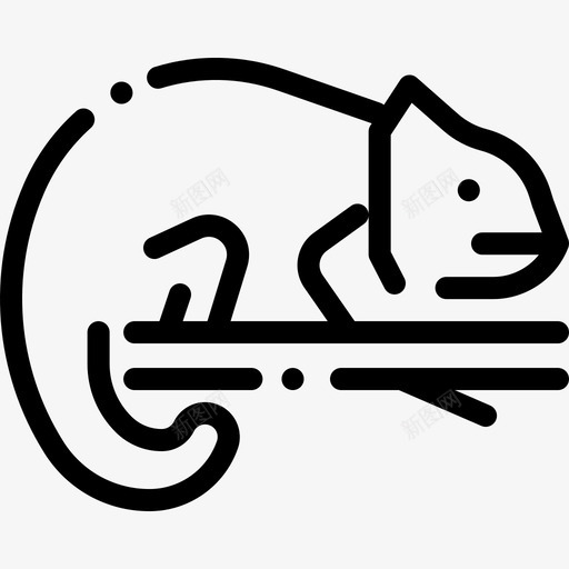 变色龙热带16线形图标svg_新图网 https://ixintu.com 变色龙 热带16 线形