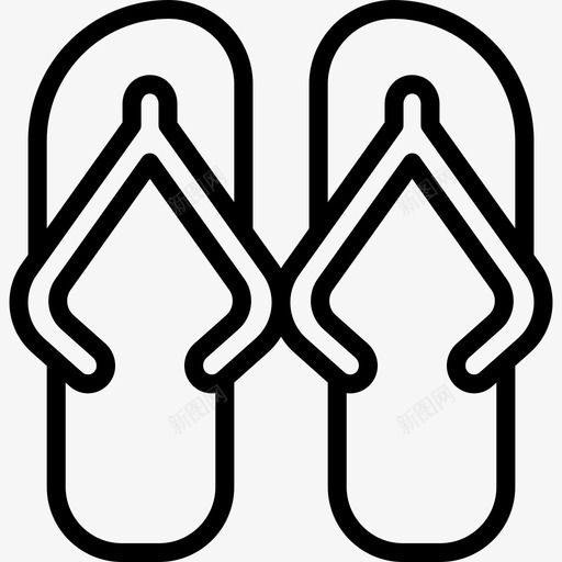 人字拖夏季时间5直线型图标svg_新图网 https://ixintu.com 人字拖 夏季时间5 直线型