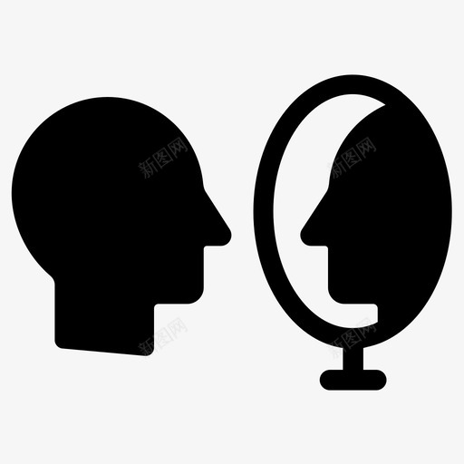 反射镜子自我反省图标svg_新图网 https://ixintu.com 反射 自我反省 镜子 面部反射