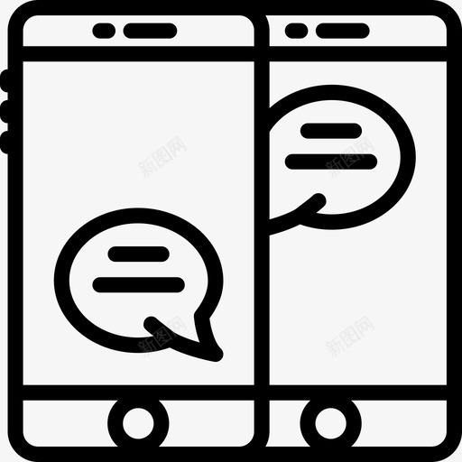 智能手机对话3线性图标svg_新图网 https://ixintu.com 对话3 智能手机 线性