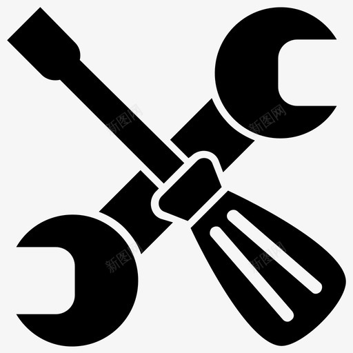 维护服务设置图标svg_新图网 https://ixintu.com 工具 技术支持 服务 维护 网站托管字形图标 设置