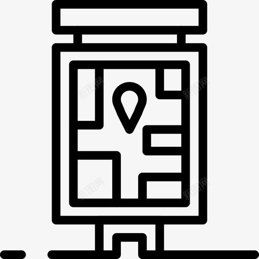 广告牌市区12直线图标svg_新图网 https://ixintu.com 市区12 广告牌 直线