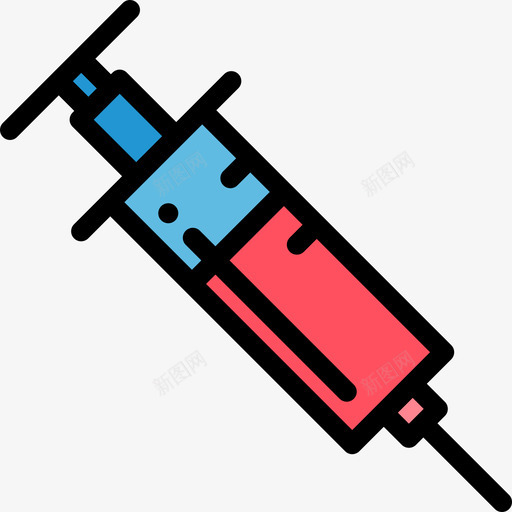 注射器医疗器械9线性颜色图标svg_新图网 https://ixintu.com 医疗器械9 注射器 线性颜色