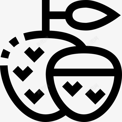荔枝蔬菜和水果直系图标svg_新图网 https://ixintu.com 直系 荔枝 蔬菜和水果
