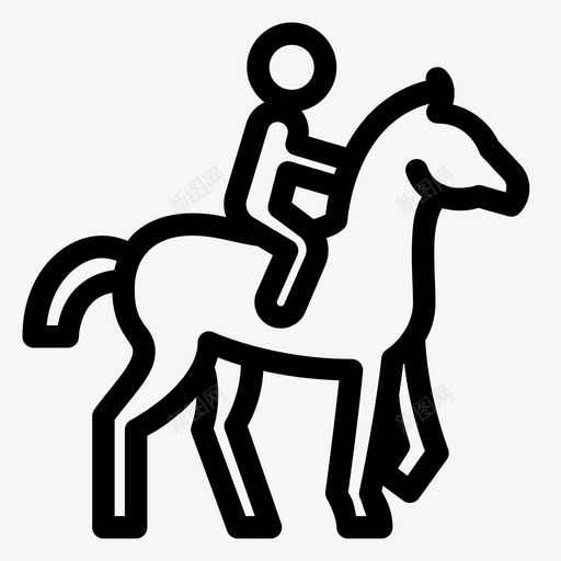 马术 骑马svg_新图网 https://ixintu.com 马术 骑马 线性