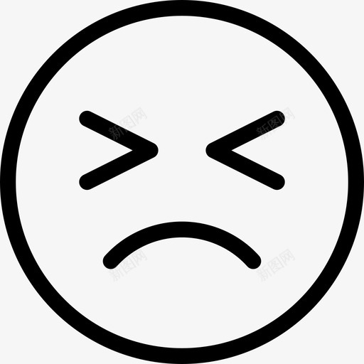 痛苦情感线性图标svg_新图网 https://ixintu.com 情感 痛苦 线性