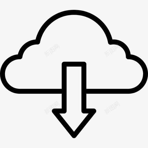 云计算云3线性图标svg_新图网 https://ixintu.com 云3 云计算 线性