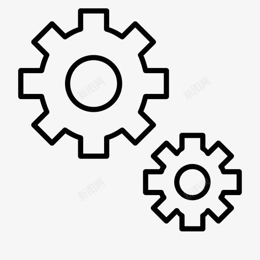 设置齿轮界面图标2细svg_新图网 https://ixintu.com 界面图标2细 设置 齿轮