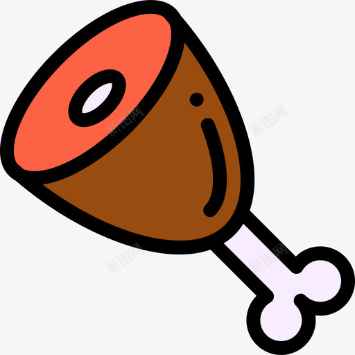 火腿腿烧烤19线性颜色图标svg_新图网 https://ixintu.com 火腿腿 烧烤19 线性颜色
