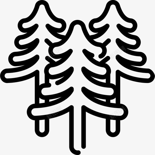 树冬季自然13线形图标svg_新图网 https://ixintu.com 冬季自然13 树 线形