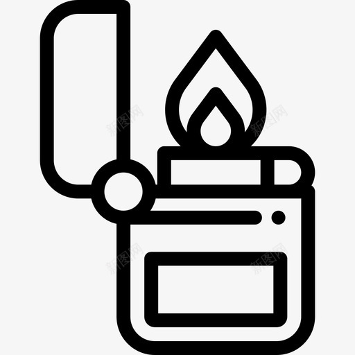 打火机户外活动15线性图标svg_新图网 https://ixintu.com 户外活动15 打火机 线性