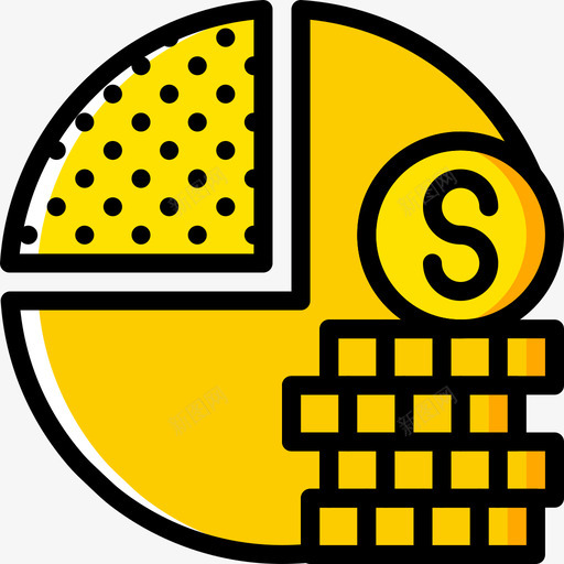 饼图启动6黄色图标svg_新图网 https://ixintu.com 启动6 饼图 黄色