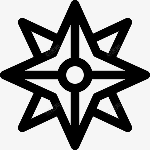 风玫瑰7号水手直线型图标svg_新图网 https://ixintu.com 7号水手 直线型 风玫瑰