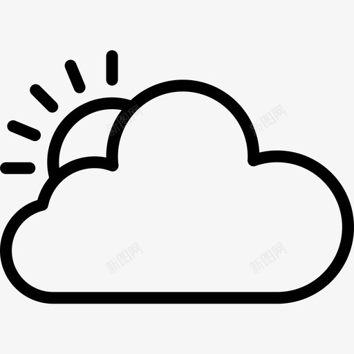 云113号天气线性图标svg_新图网 https://ixintu.com 113号天气 云 线性
