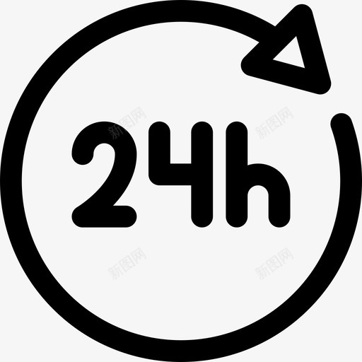 24小时客户服务13直线图标svg_新图网 https://ixintu.com 24小时 客户服务13 直线