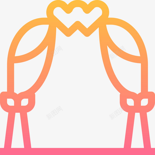 爱情拱门婚礼85线性梯度图标svg_新图网 https://ixintu.com 婚礼85 爱情拱门 线性梯度