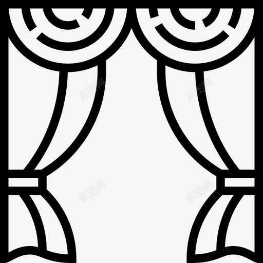 帘幕马戏团元素2直线图标svg_新图网 https://ixintu.com 帘幕 直线 马戏团元素2