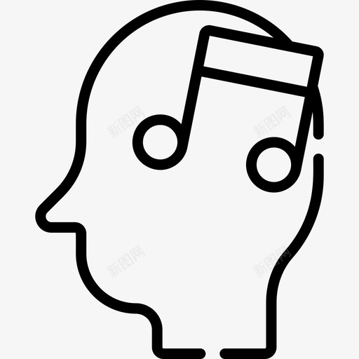 音乐人类思维12线性图标svg_新图网 https://ixintu.com 人类思维12 线性 音乐