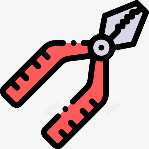 线颜色木工零件钳图标svg_新图网 https://ixintu.com 线颜色木工零件钳