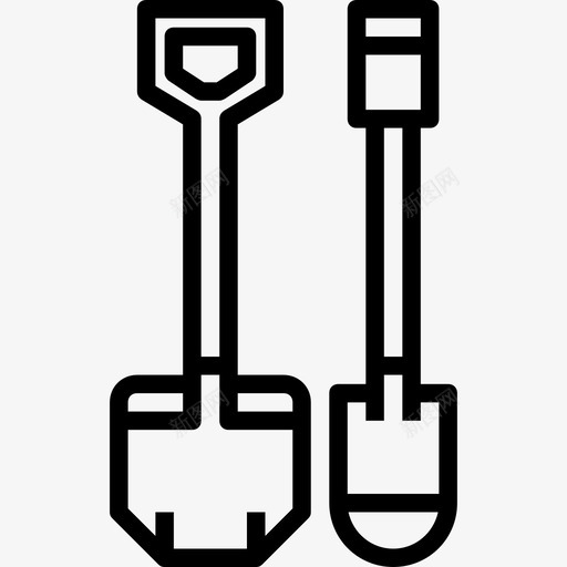 铲野营62直线型图标svg_新图网 https://ixintu.com 直线型 野营62 铲